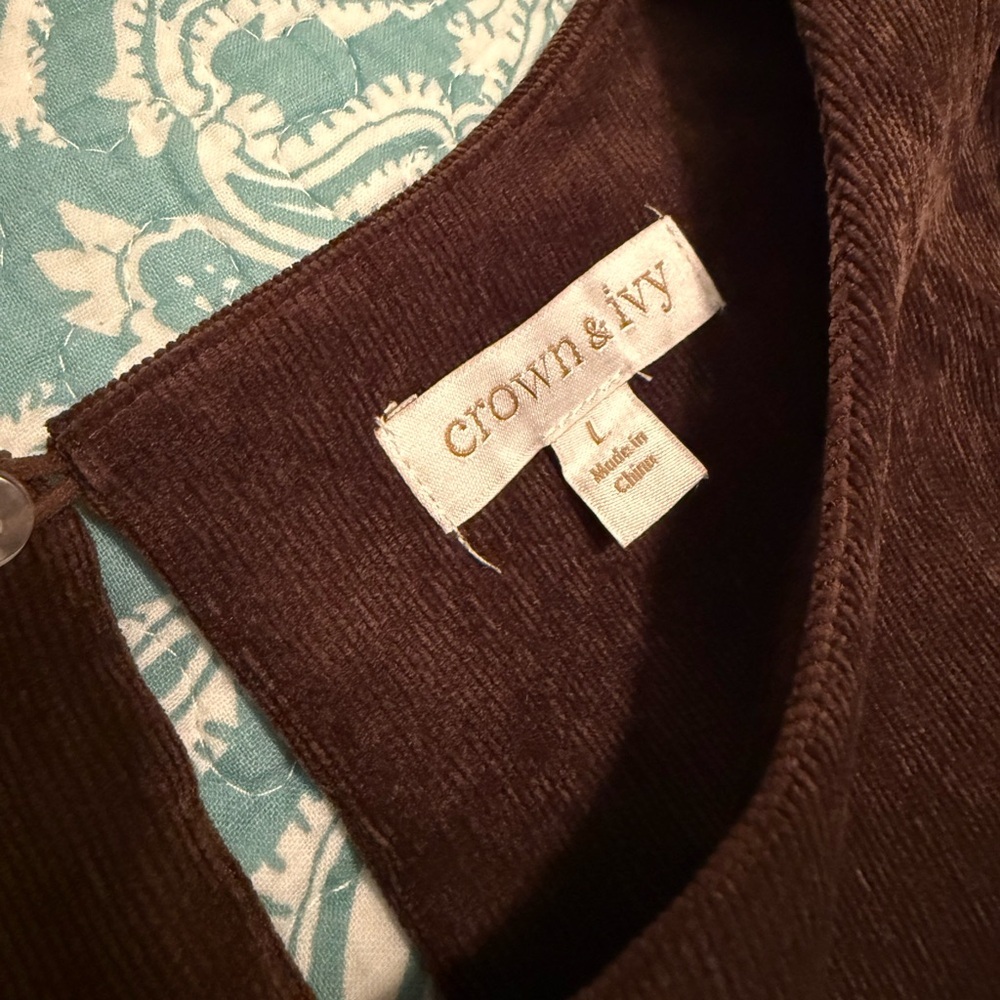 Crown & Ivy Women's Puff Sleeve Corded Top | L - Picture 7 of 11